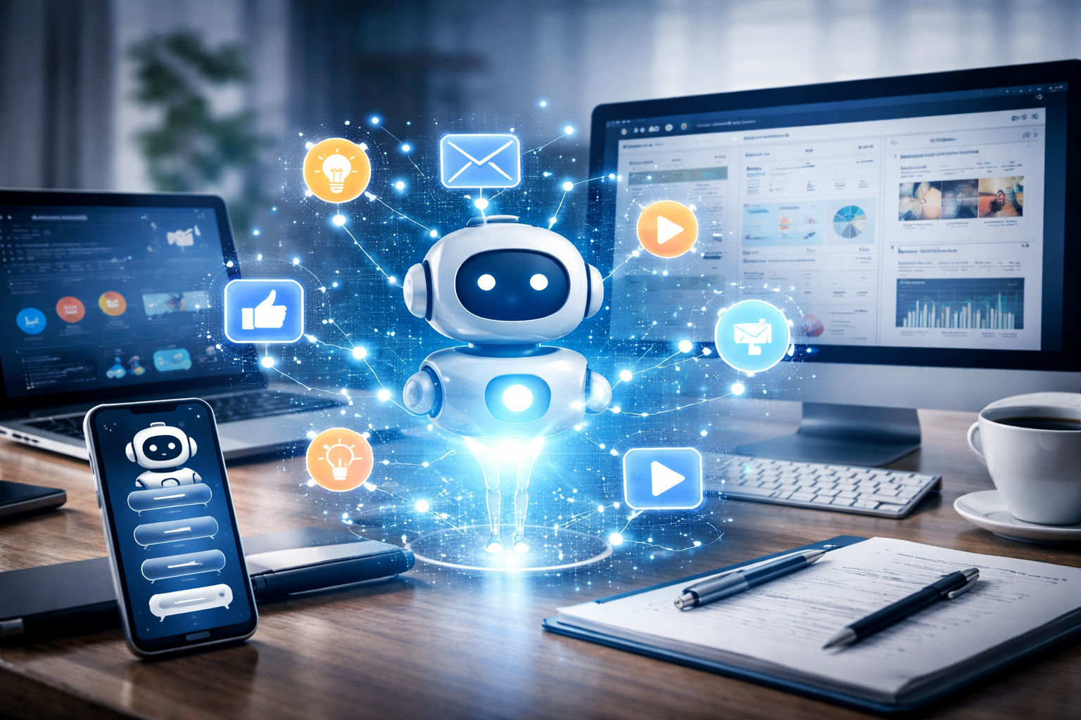 Ilustração de ferramentas de ia gratuitas para empresas (interna1)