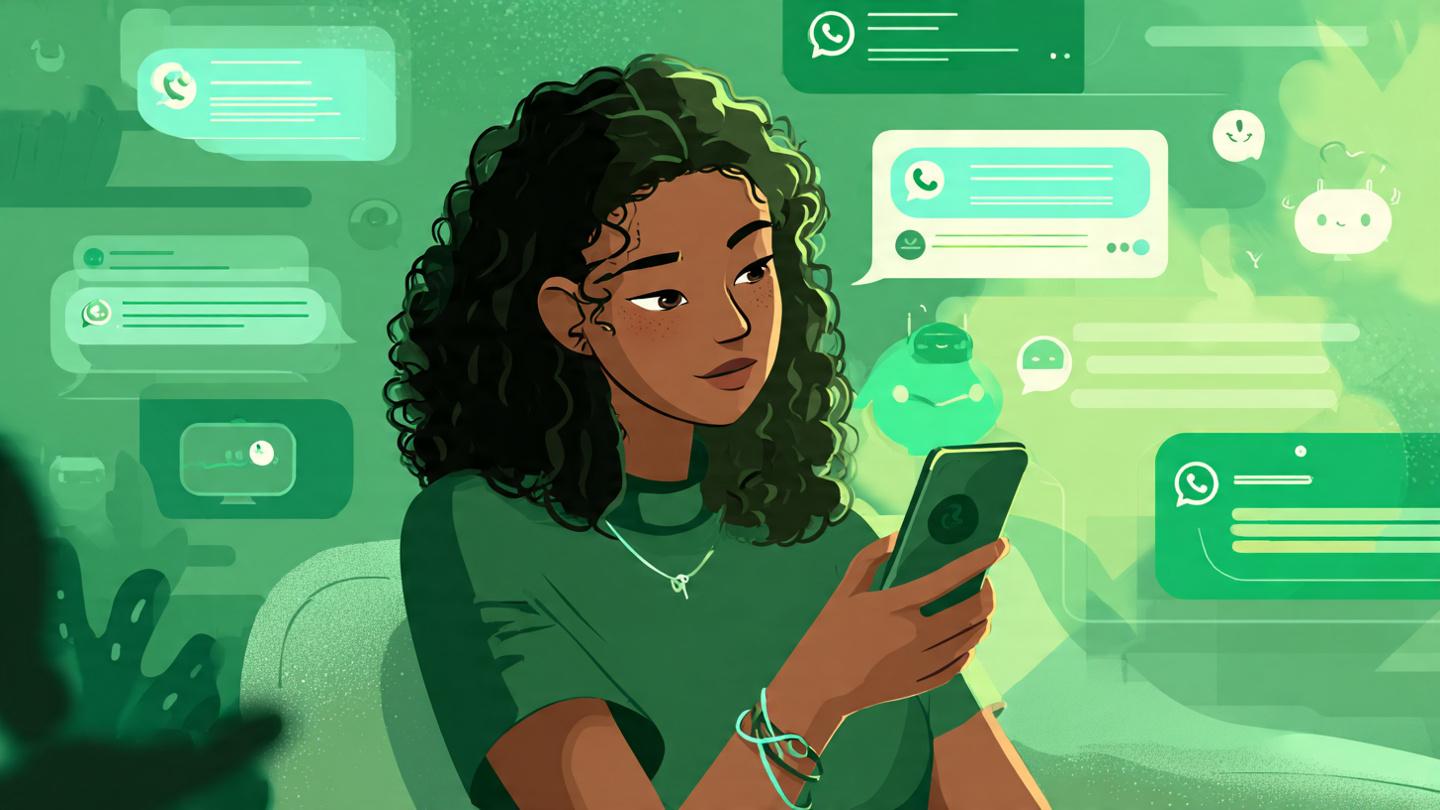 Empreendedor usando inteligência artificial no WhatsApp para vender mais